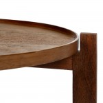 Mesa de Centro Redonda de Madera de Mango 662 Marrn