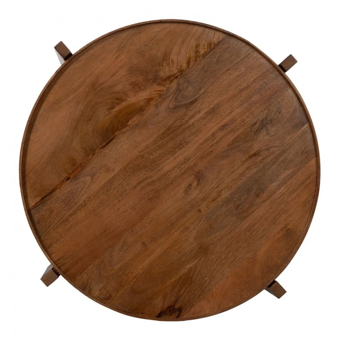 Round Mango Wood Coffee Table 662 Brown