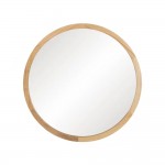 Round Wooden Wall Mirror 138 Brown