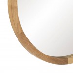 Round Wooden Wall Mirror 138 Brown