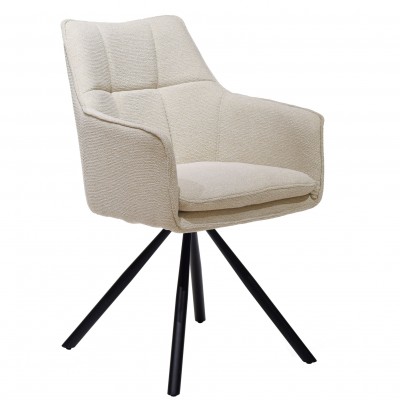 Cushioned Swivel Dining Chair Vittel Beige