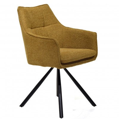 Cushioned Swivel Dining Chair Vittel Yellow