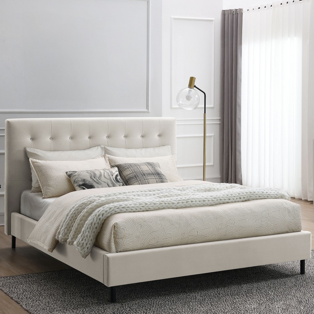 Cama Doble Tormes Crema