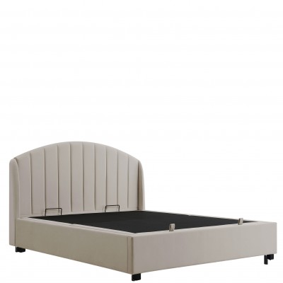 Double Bed with Storage and Lifting Platform for Mattress 160x200 cm Aragon Beig