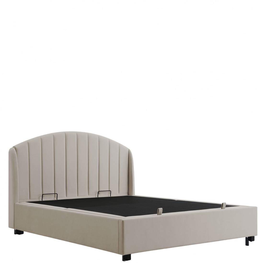 Cama Doble con Almacenamiento Aragon Beige