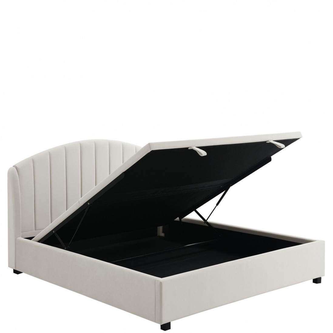 Aragon Double Bed with Storage Cream