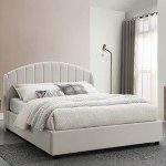 Cama Doble con Almacenamiento Aragon Crema