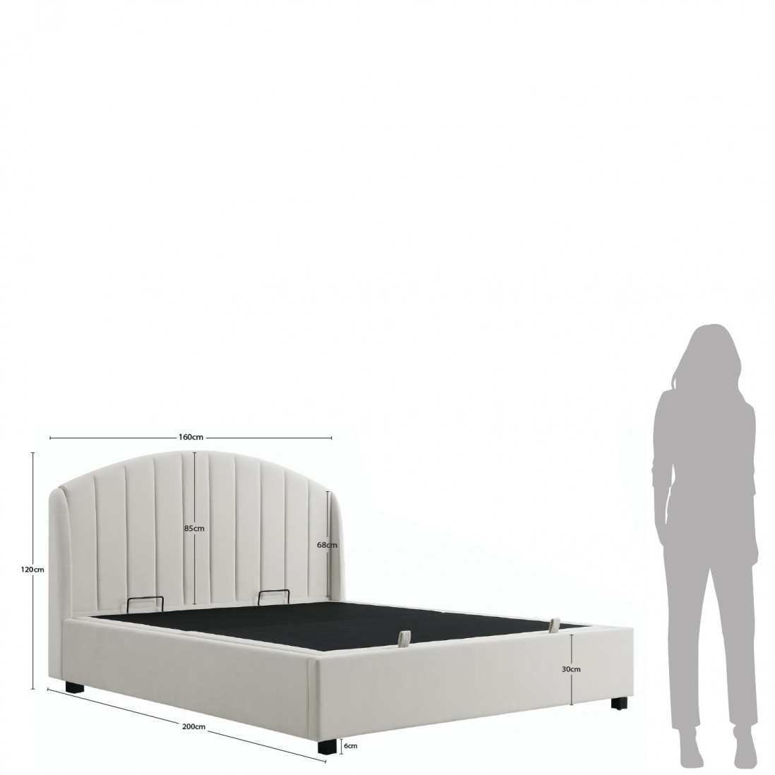 Cama de Casal com Arrumao Aragon Creme