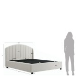 Aragon Double Bed with Storage Cream