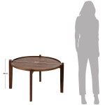 Round Mango Wood Coffee Table 662 Brown