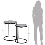 Metal/Glass Auxiliary Table 959 Black