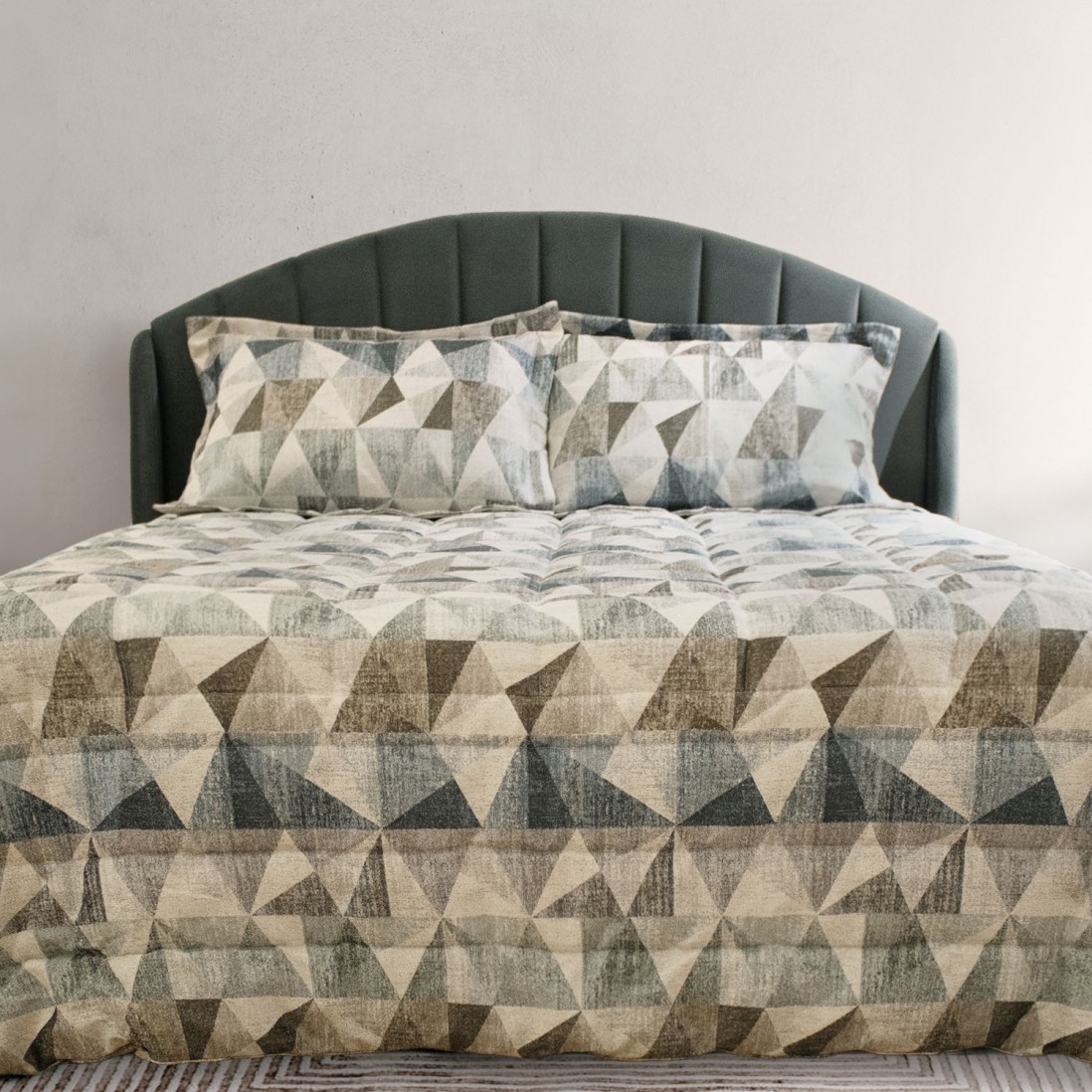 Nara Double Bed Bedspread Geometric Blue