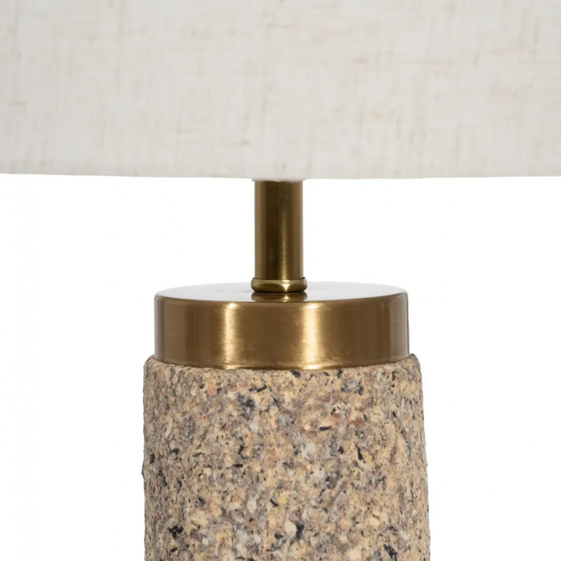 Metal and Ceramic Table Lamp 185 Beige/Golden