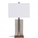 Metal and Marble Table Lamp 117 Gray/Golden