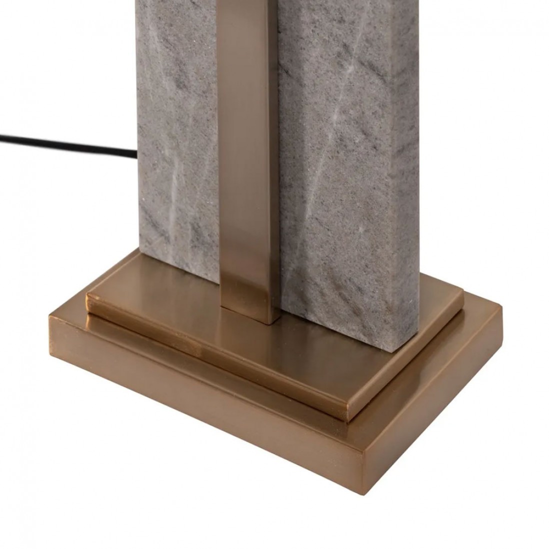 Metal and Marble Table Lamp 117 Gray/Golden