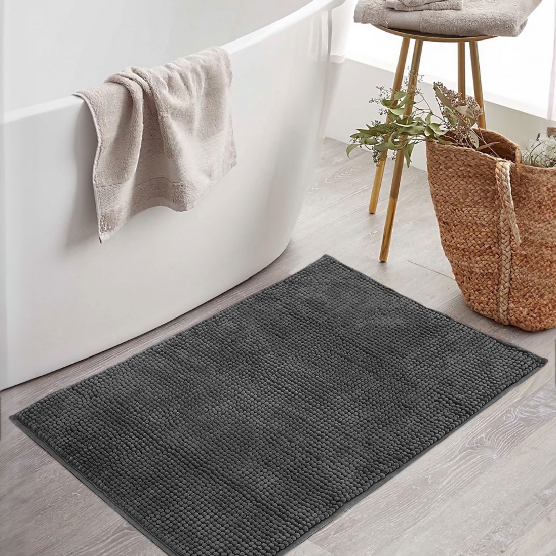 Vienciana Bath Rug Gray