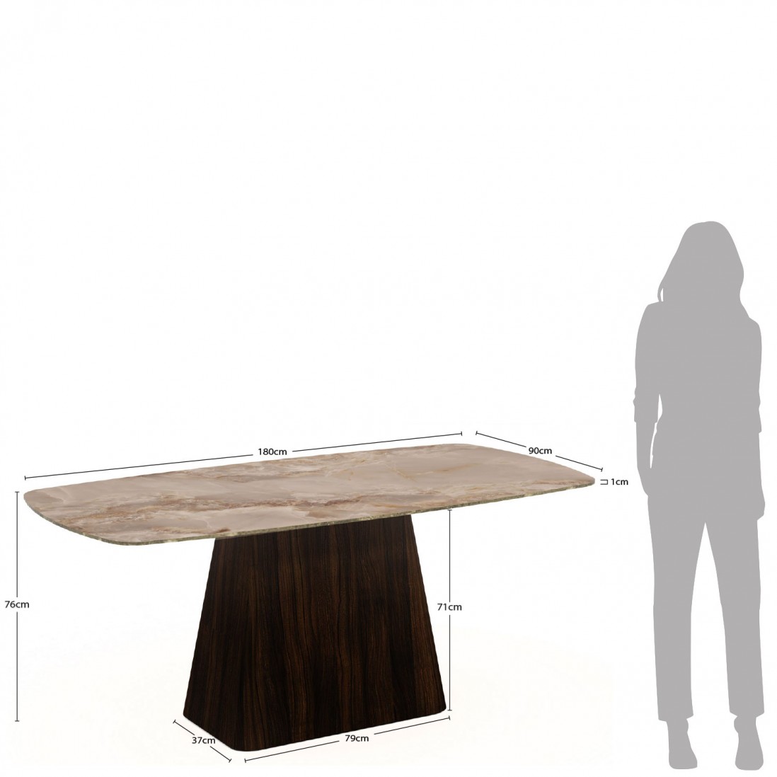 Wooden Dining Table 180X90 cm Lyra