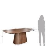 Walnut Wood Dining Table 210X110 cm Aquila