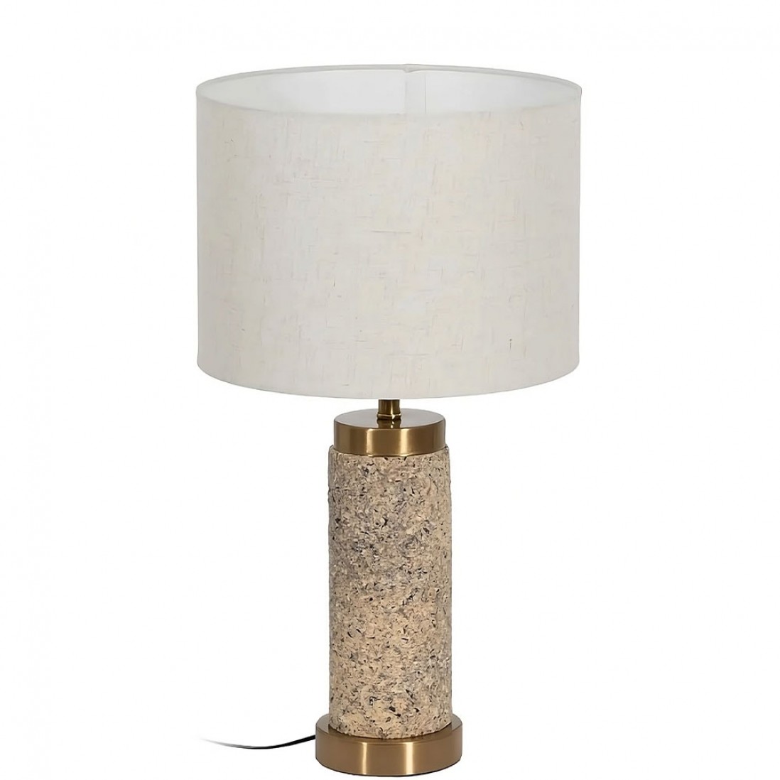 Metal and Ceramic Table Lamp 185 Beige/Golden