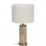 Metal and Ceramic Table Lamp 185 Beige/Golden