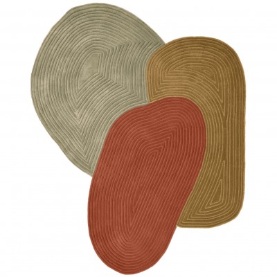 Irregular Wool Area Rug Pebble 192 Multicolor