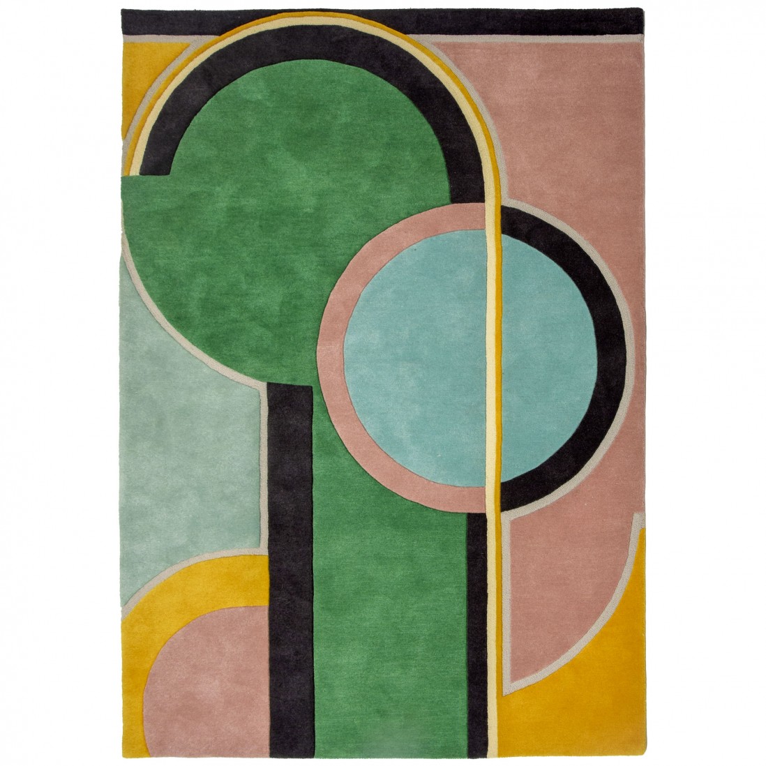 Geometric Wool Area Rug Bulgari Multicolor