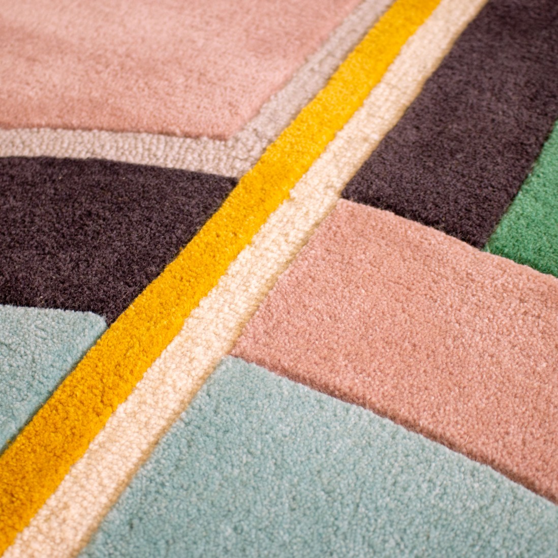 Geometric Wool Area Rug Bulgari Multicolor