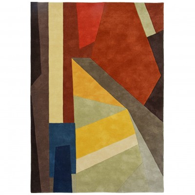 Geometric Wool Area Rug Cripto Multicolor