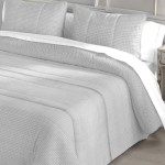 Paris Geometric Double Bed Bedspread with Sherpa Gray