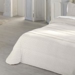 Paris Geometric Double Bed Bedspread with Sherpa Beige
