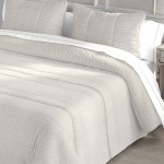 Paris Geometric Double Bed Bedspread with Sherpa Beige