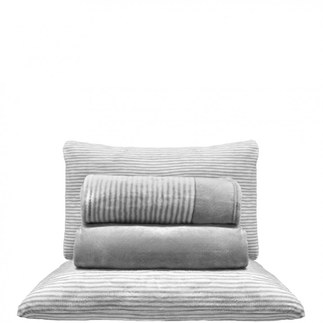 Igor 4 Piece Polar Double Bed Set Microline Gray