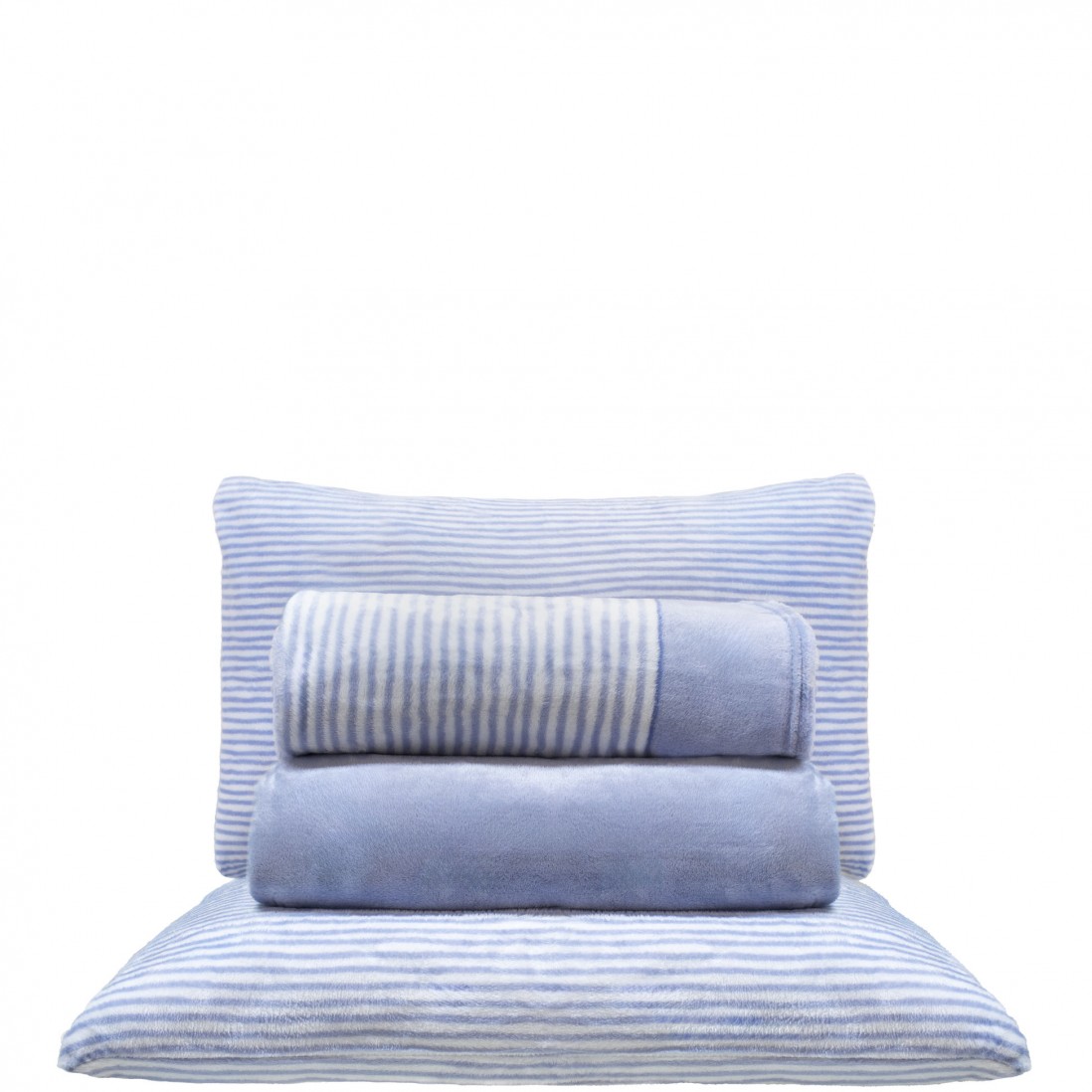 Igor 4 Piece Polar Double Bed Set Microline Blue