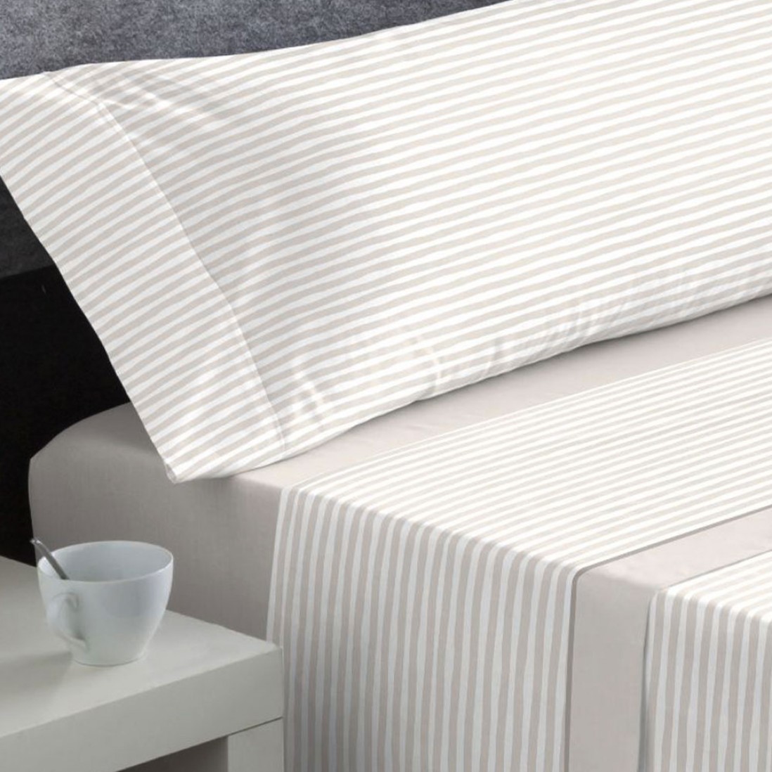 Igor 4 Piece Polar Double Bed Set Microline Beige