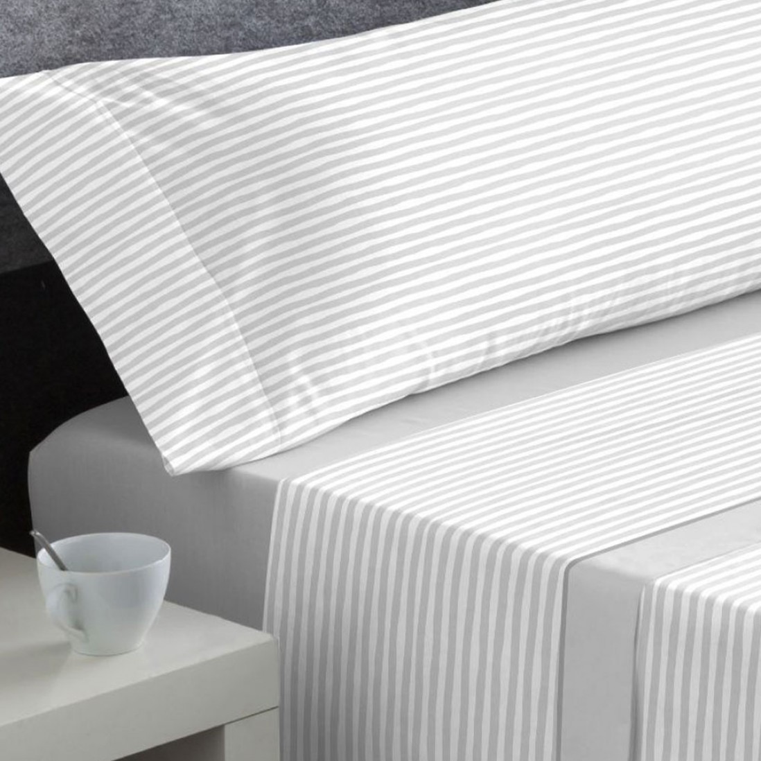 Igor 4 Piece Polar Double Bed Set Microline Gray