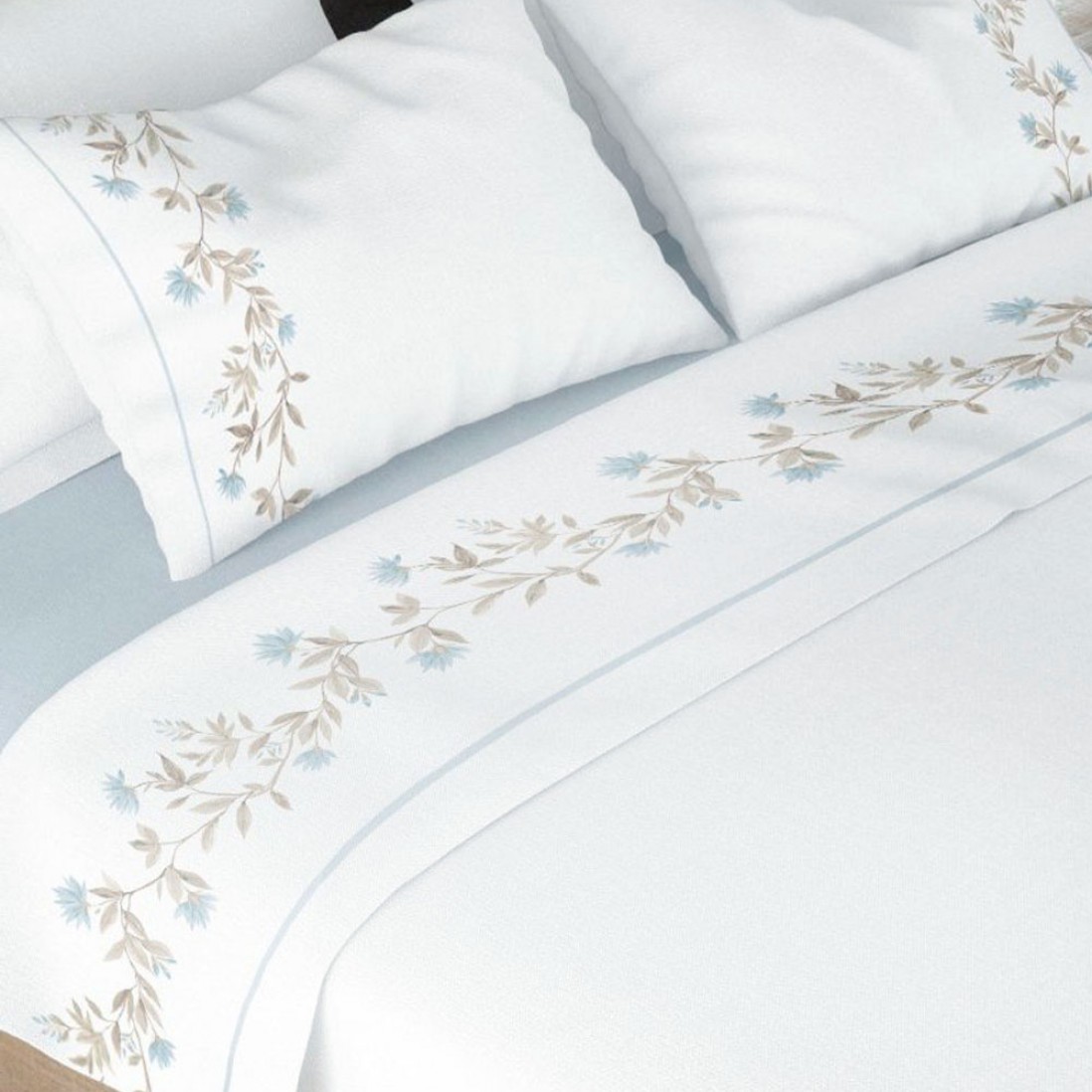 Juego de Sbanas Cama Doble Ines Franela 4 Piezas Azul