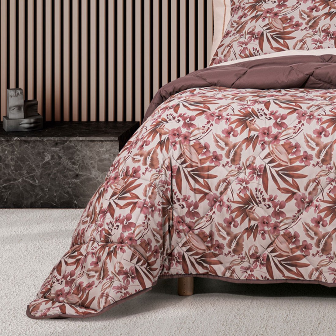 Edredn Cama Doble Rubi Floral Multicolor