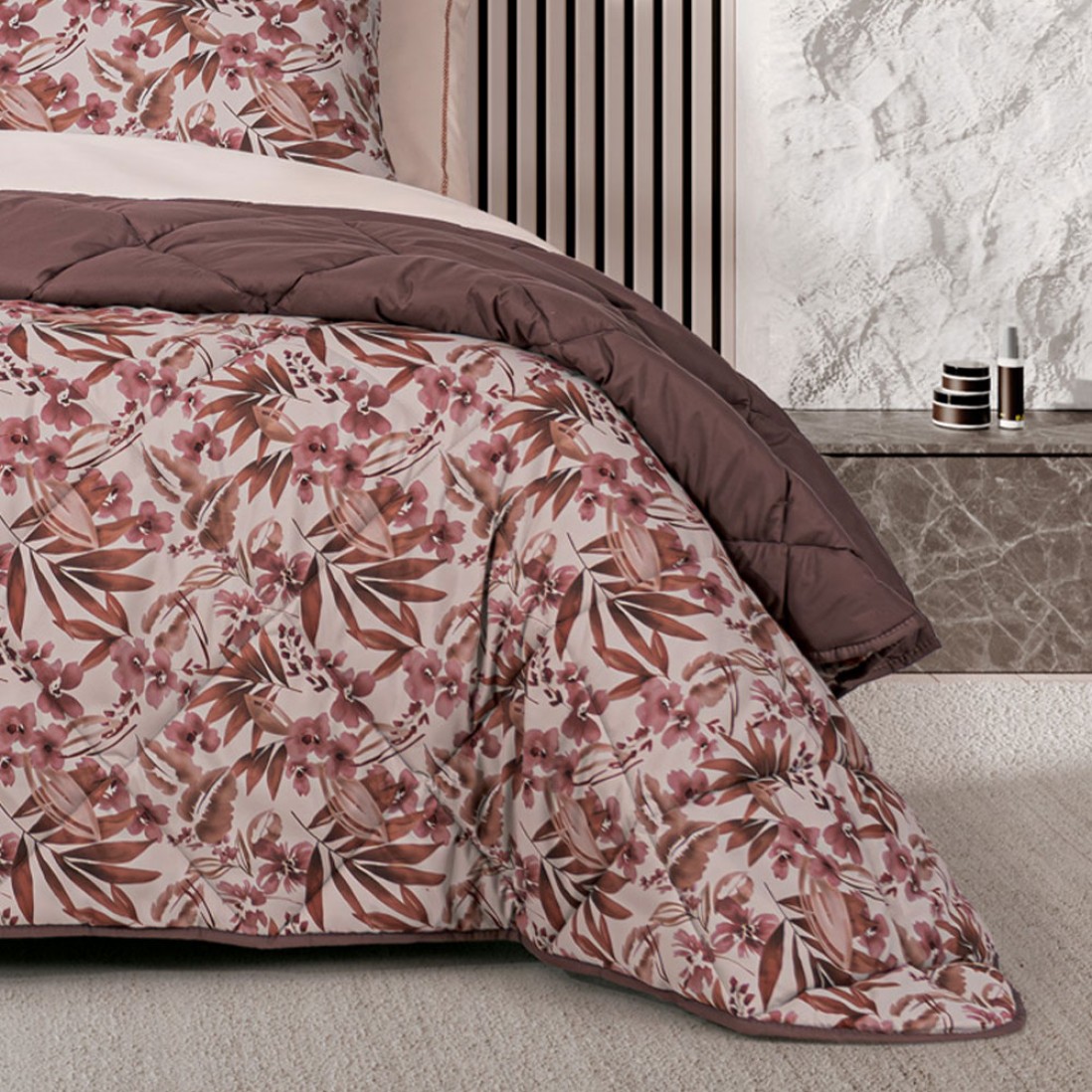 Edredn Cama Doble Rubi Floral Multicolor