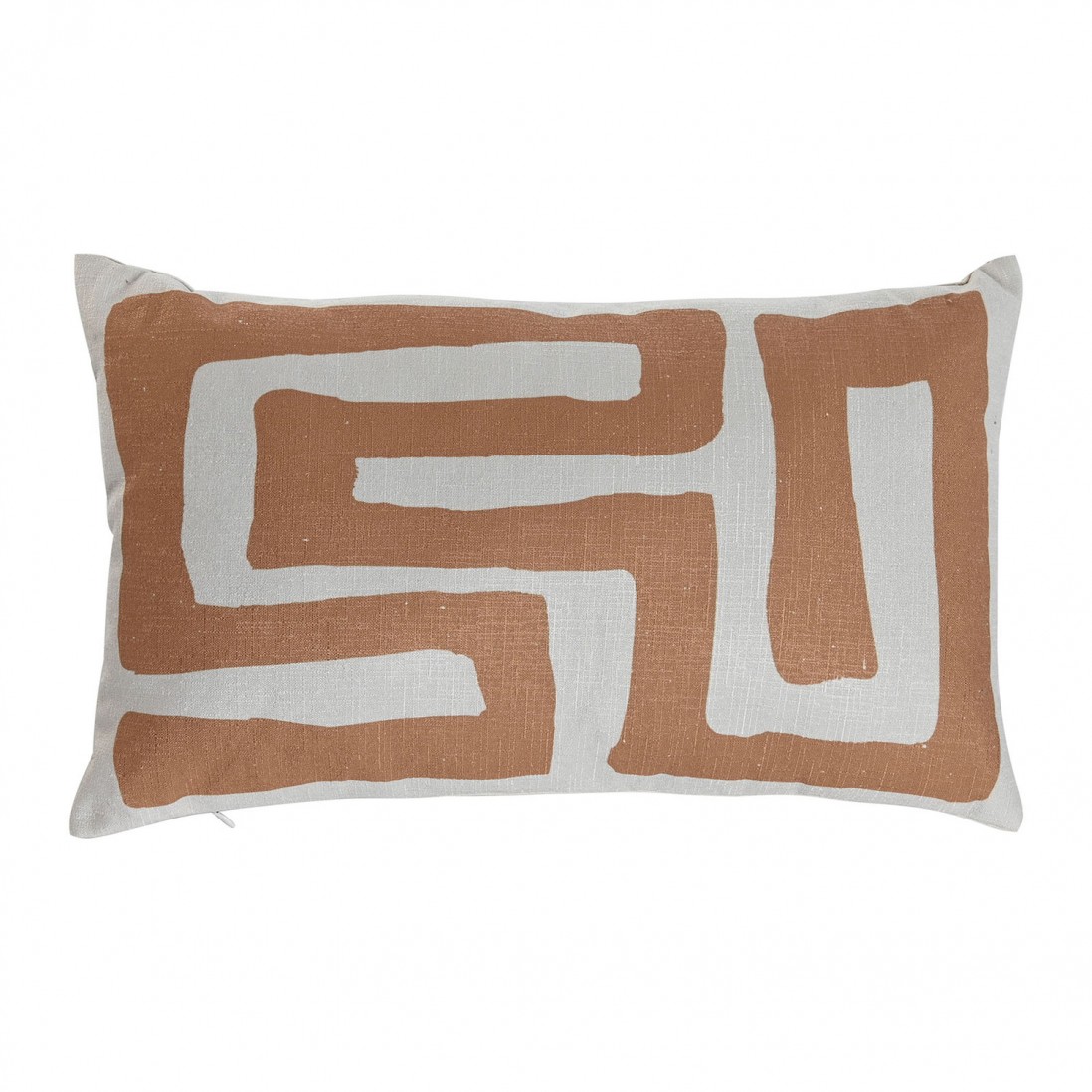 Abstract Decorative Cushion 473 Rectangular Cream/Terracotta