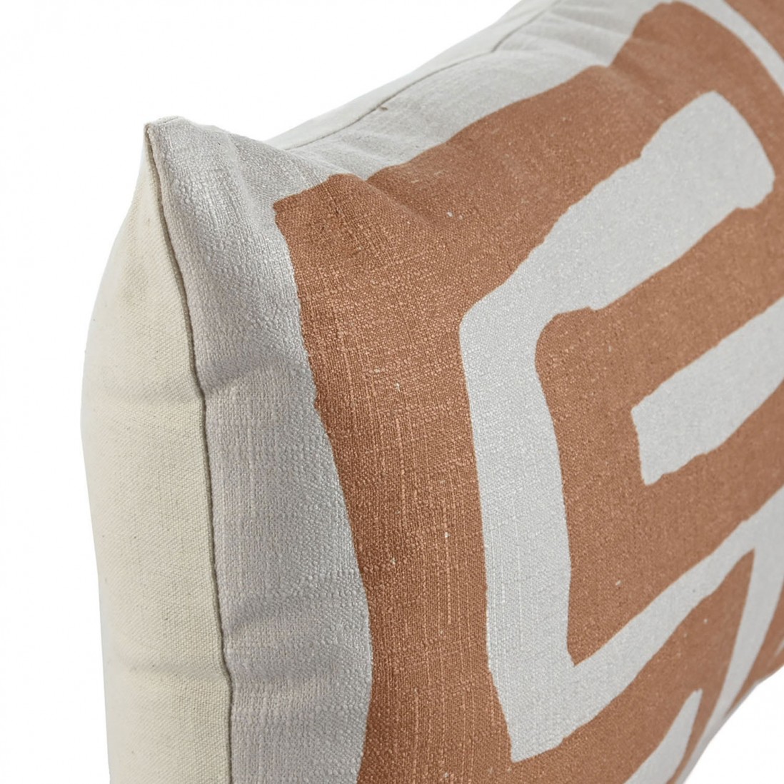 Abstract Decorative Cushion 473 Rectangular Cream/Terracotta
