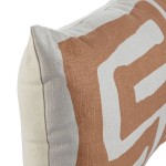 Abstract Decorative Cushion 473 Rectangular Cream/Terracotta