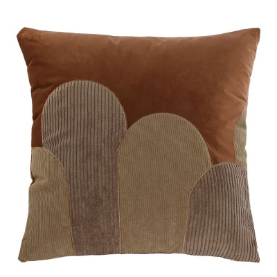Patchwork Decorative Cushion 800 Square Brown