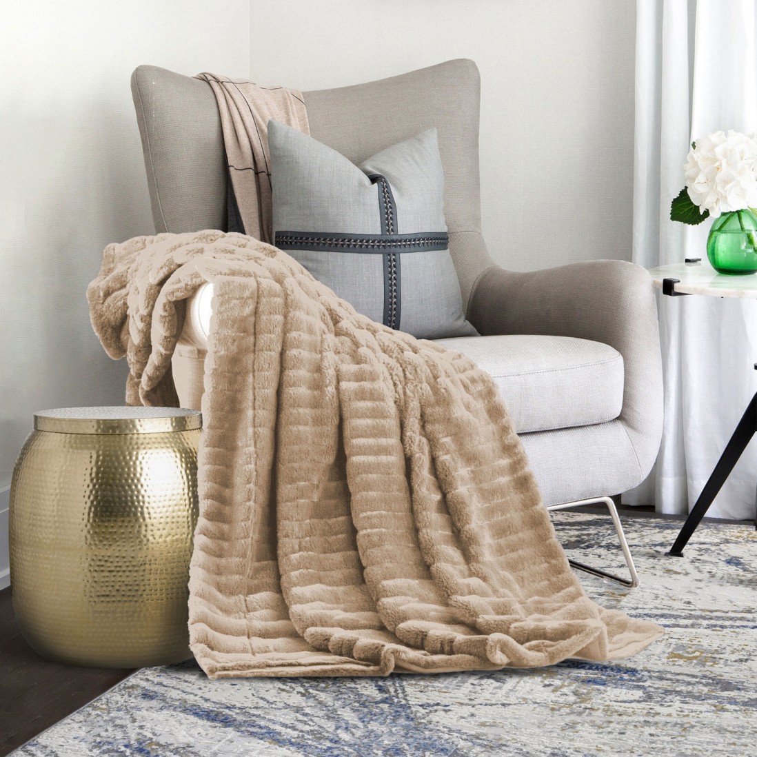 Lines Blanket Beige