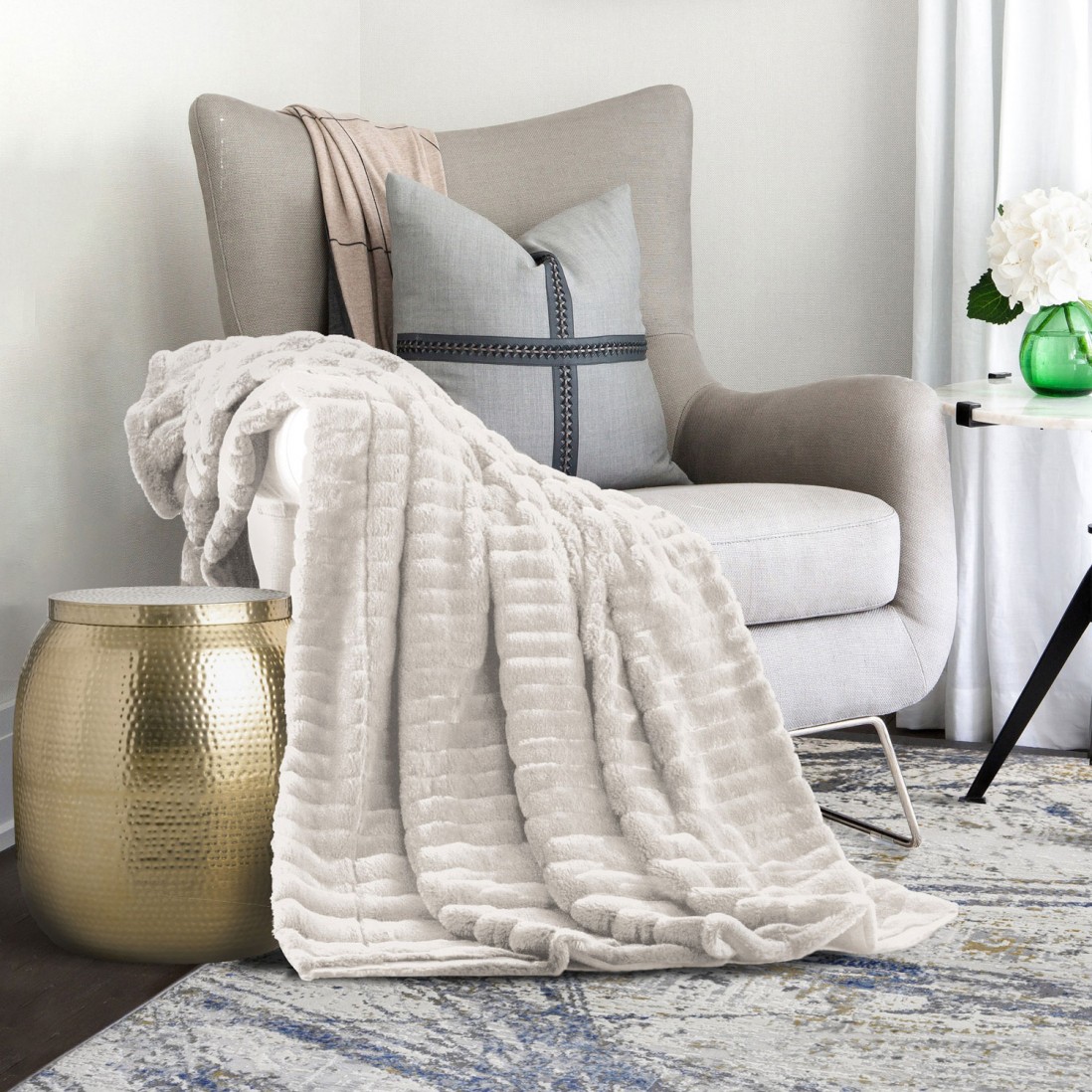 Lines Blanket Natural