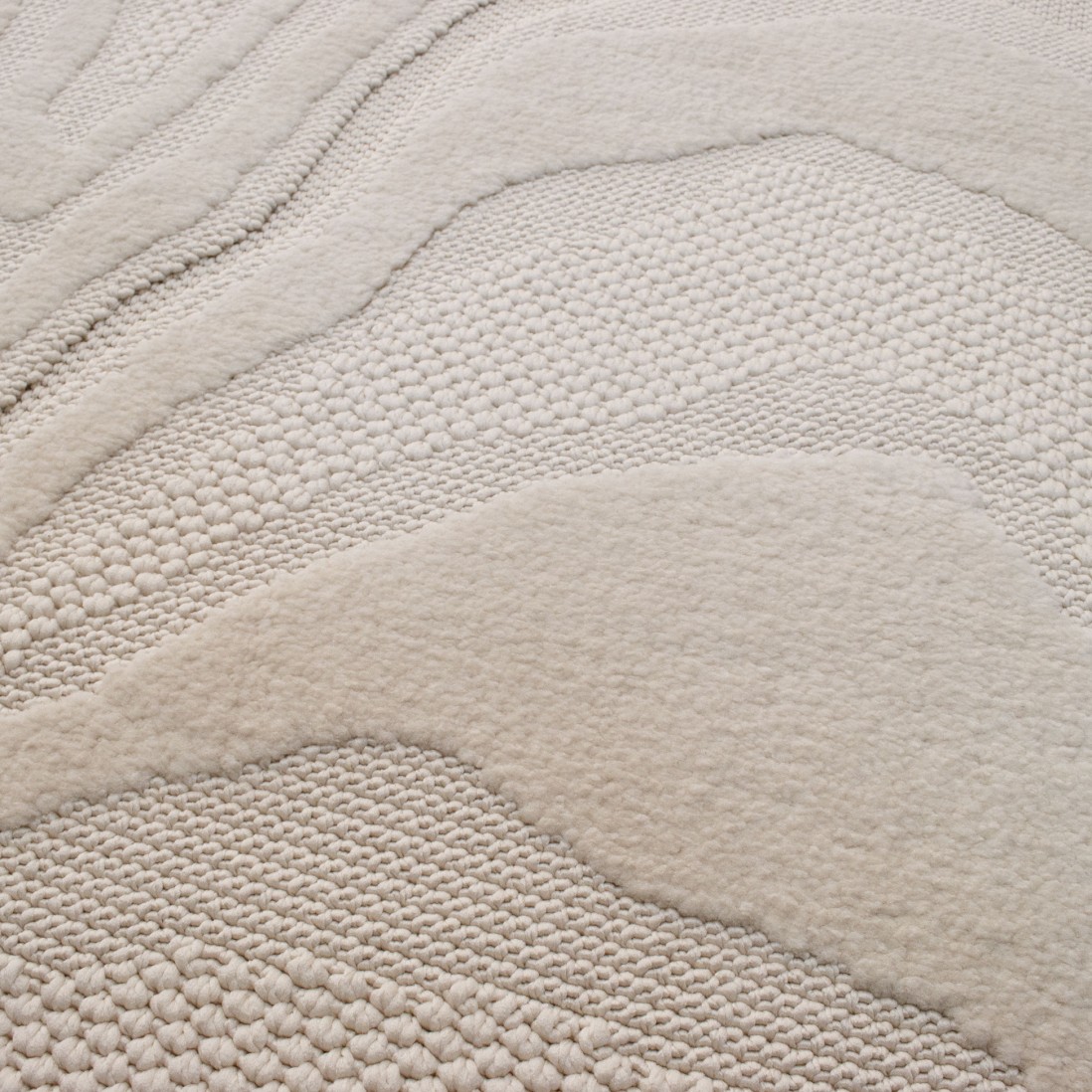 Abstract Round Rug Buckley 42304/060 Ivory White