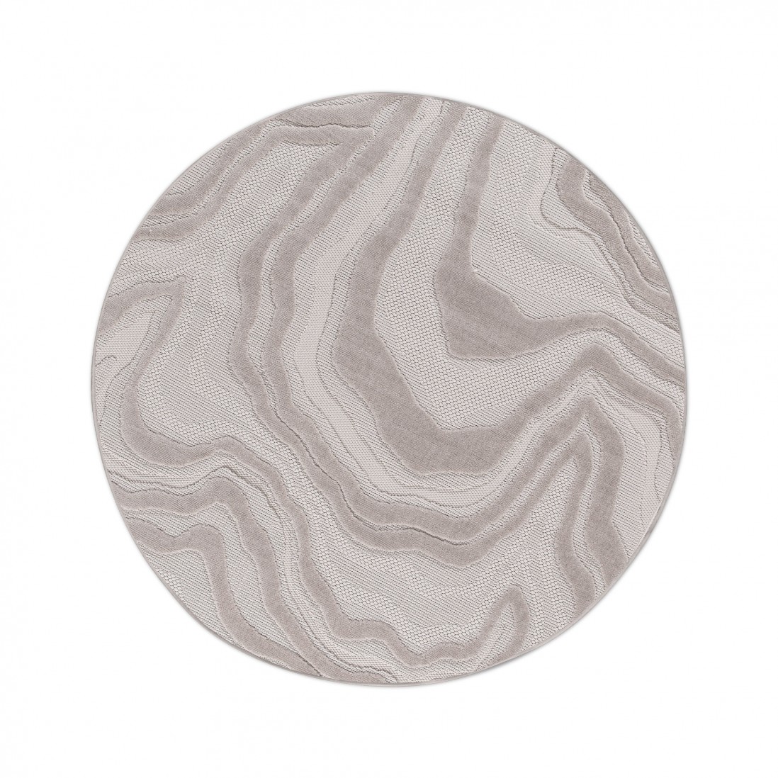 Abstract Round Rug Buckley 42304/070 Gray