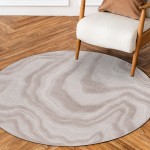 Abstract Round Rug Buckley 42304/070 Gray