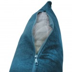 Plain Decorative Cushion Alfin Velvet Blue