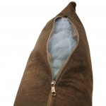 Plain Decorative Cushion Alfin Velvet Brown