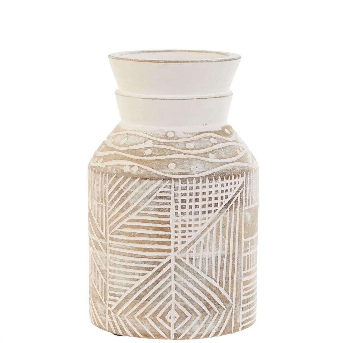 Jarra Decorativa de Madeira 100 Branco